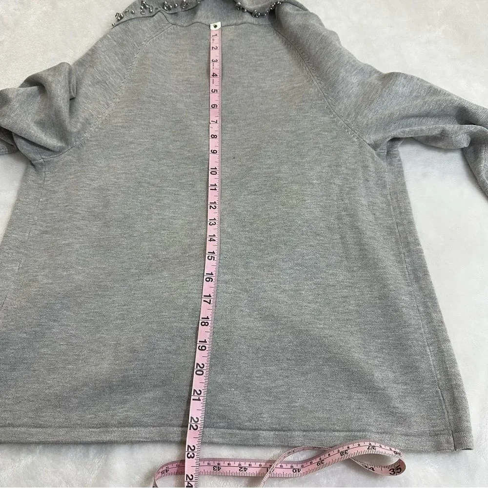 Ruby Rd. gray cardigan with silver need trim size S - Picture 9 of 11